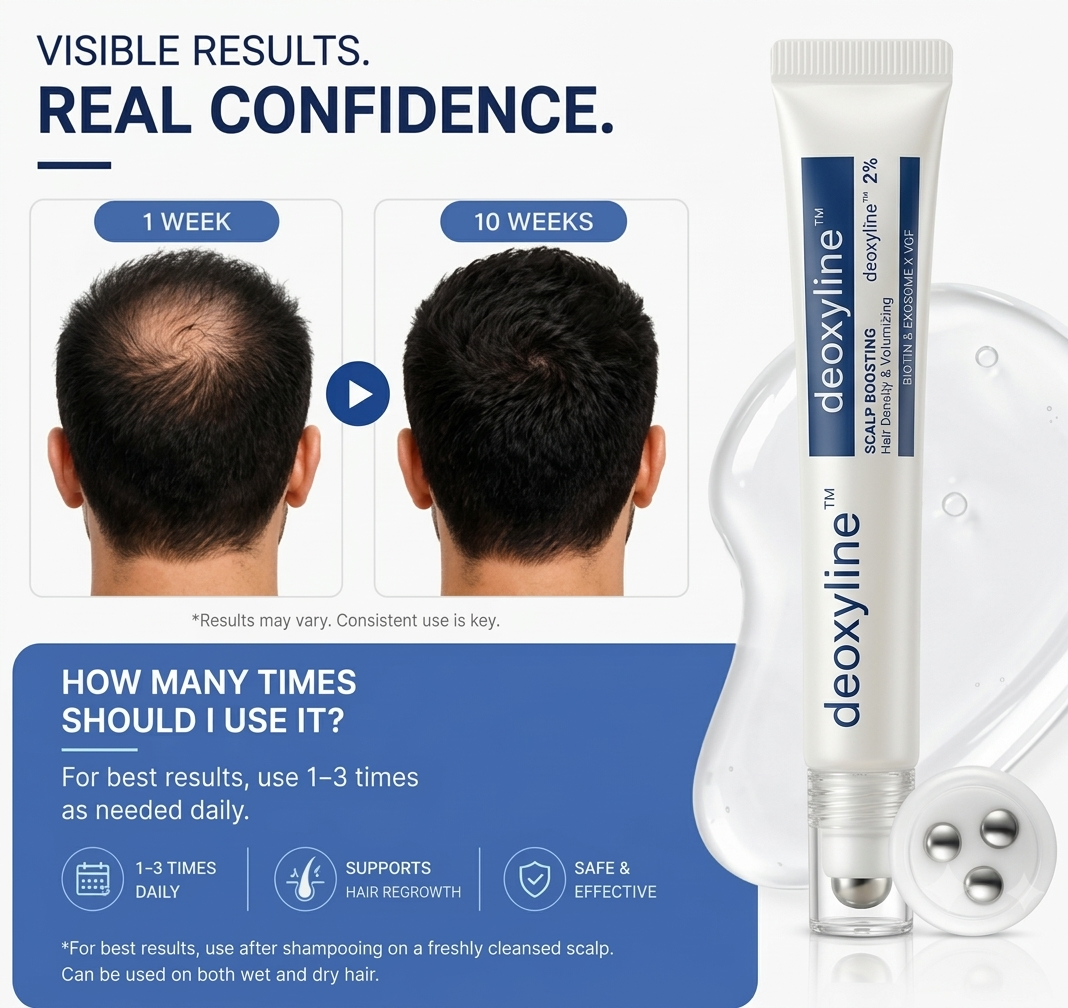 Deoxyline™ | Reverse Hairloss in 90 days - Triple Roll-On Serum