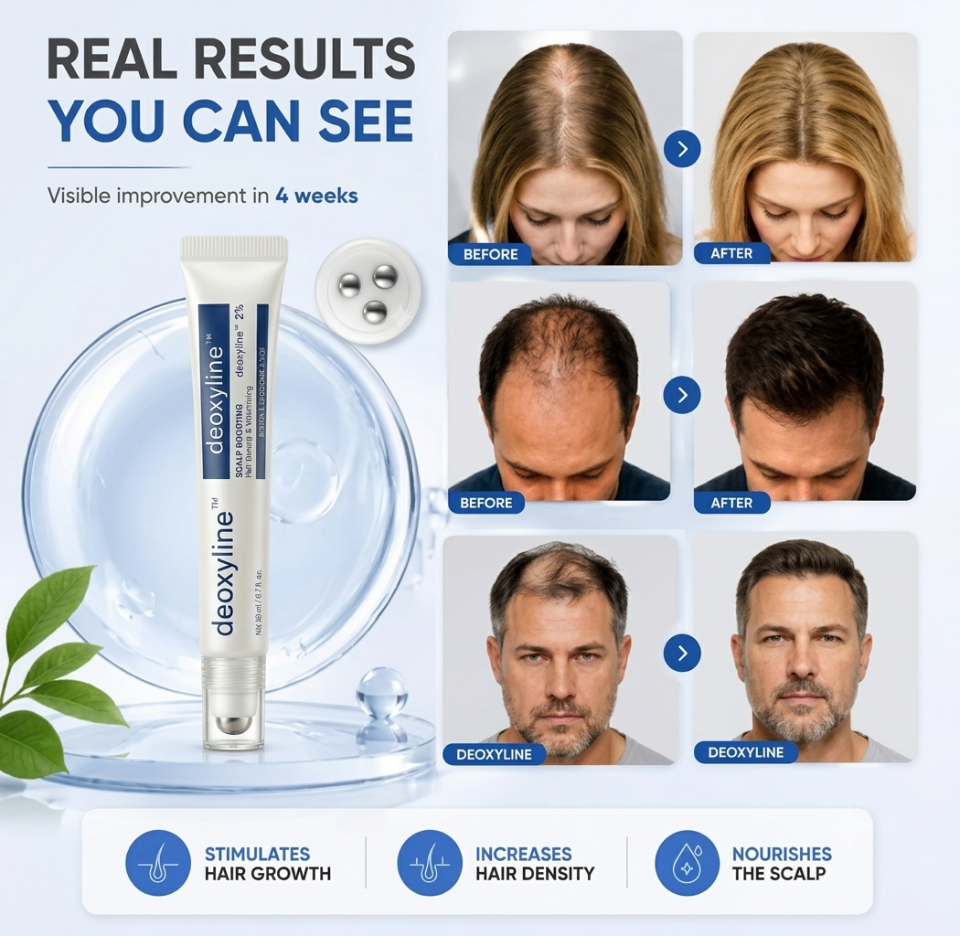 Deoxyline™ | Reverse Hairloss in 90 days - Triple Roll-On Serum